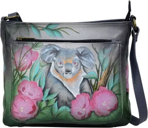 Anna by Anuschka Hand Painted Women’s Genuine Leather Medium Crossbody Handbag,