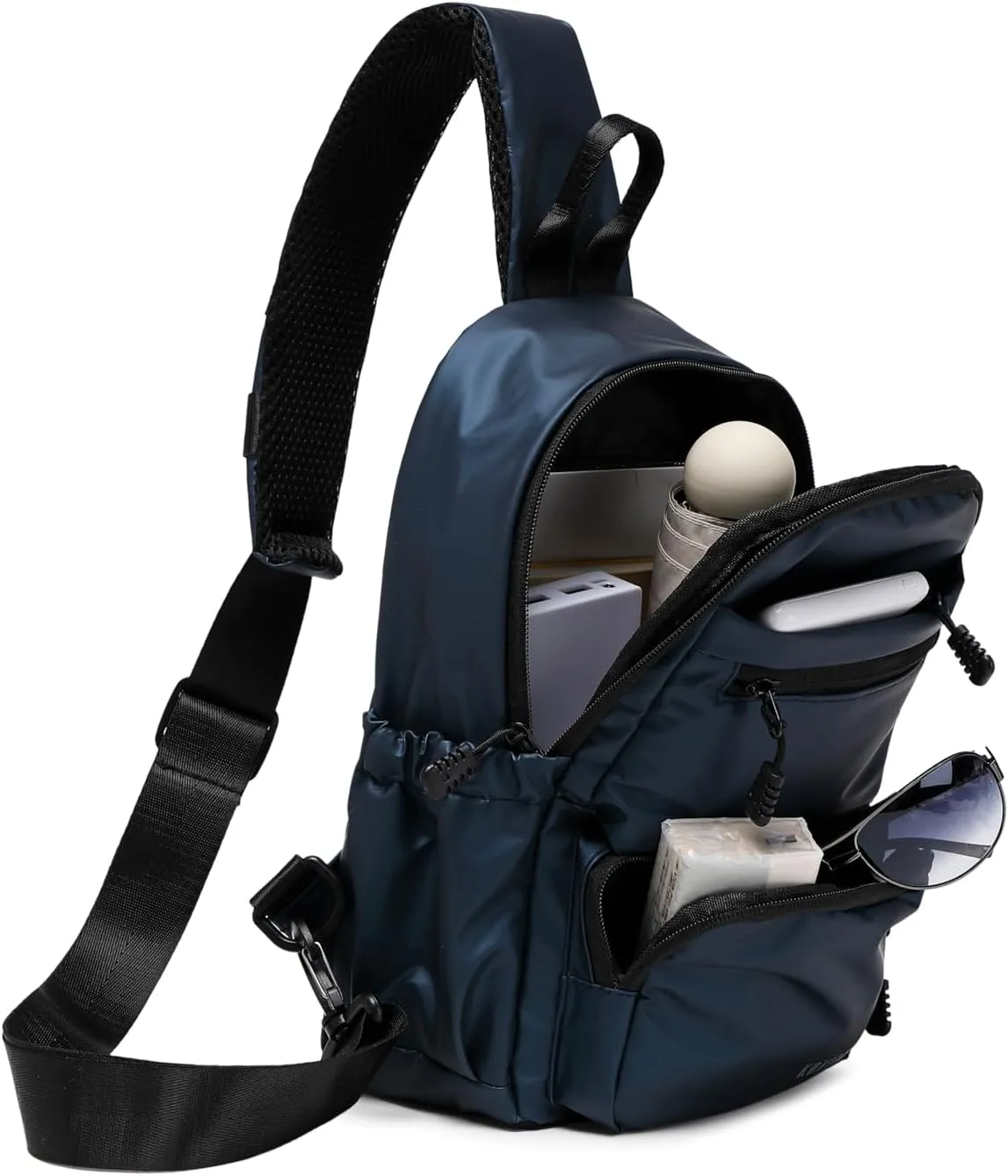 Anti Theft Sling Crossbody Backpack Shoulder Bag for Men,Chest Bags with USB Charger Port For Casual Camping Biking Travel Cycling (Blue)
