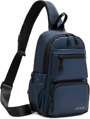 Anti Theft Sling Crossbody Backpack Shoulder Bag for Men,Chest Bags with USB Charger Port For Casual Camping Biking Travel Cycling (Blue)