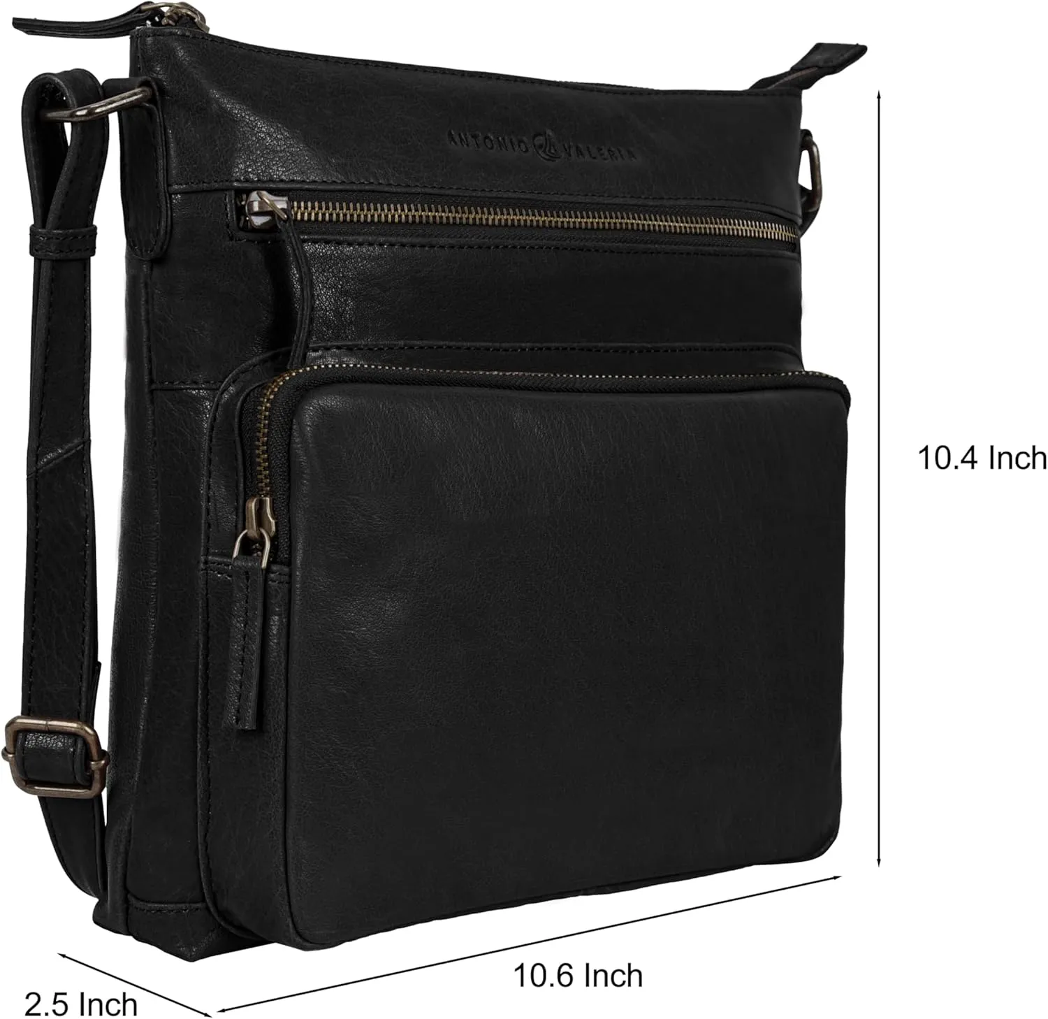 ANTONIO VALERIA Astor Washed Leather Crossbody Bag