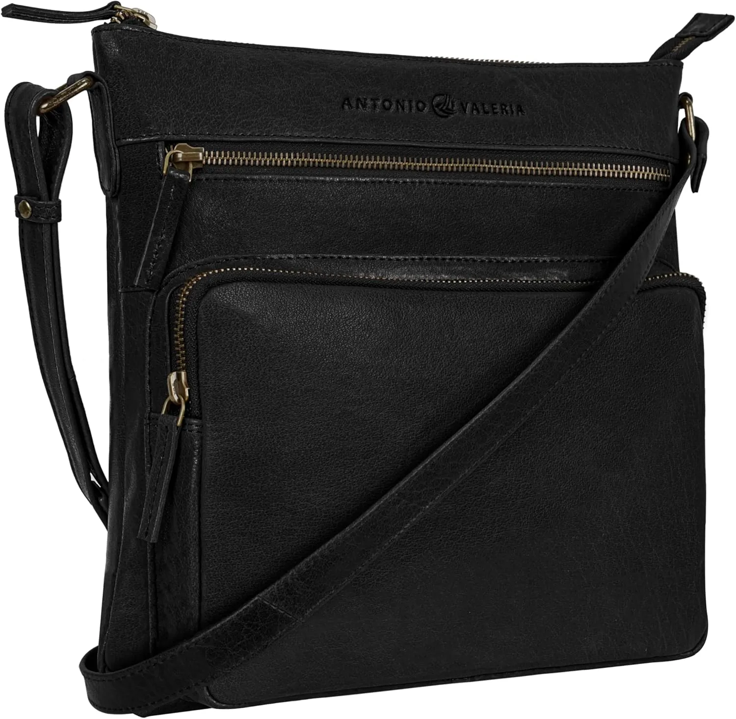 ANTONIO VALERIA Astor Washed Leather Crossbody Bag