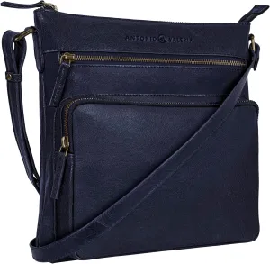 ANTONIO VALERIA Astor Washed Leather Crossbody Bag