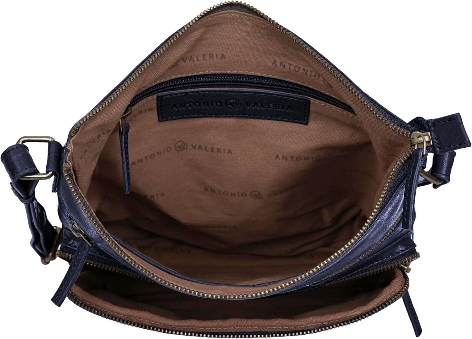 ANTONIO VALERIA Astor Washed Leather Crossbody Bag