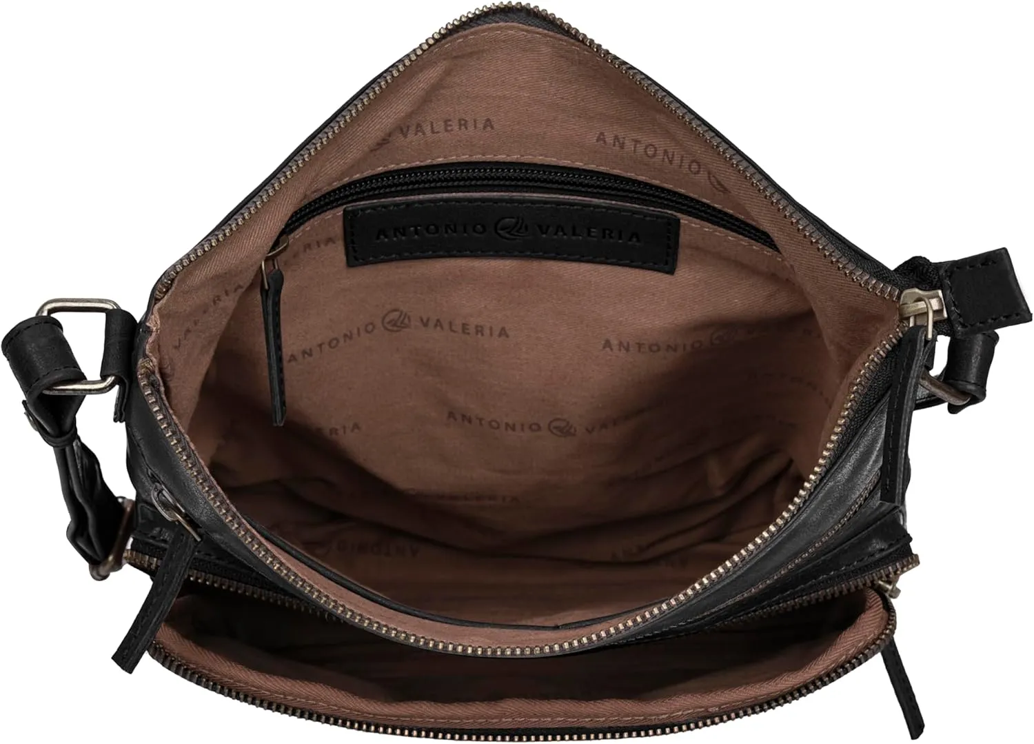 ANTONIO VALERIA Astor Washed Leather Crossbody Bag