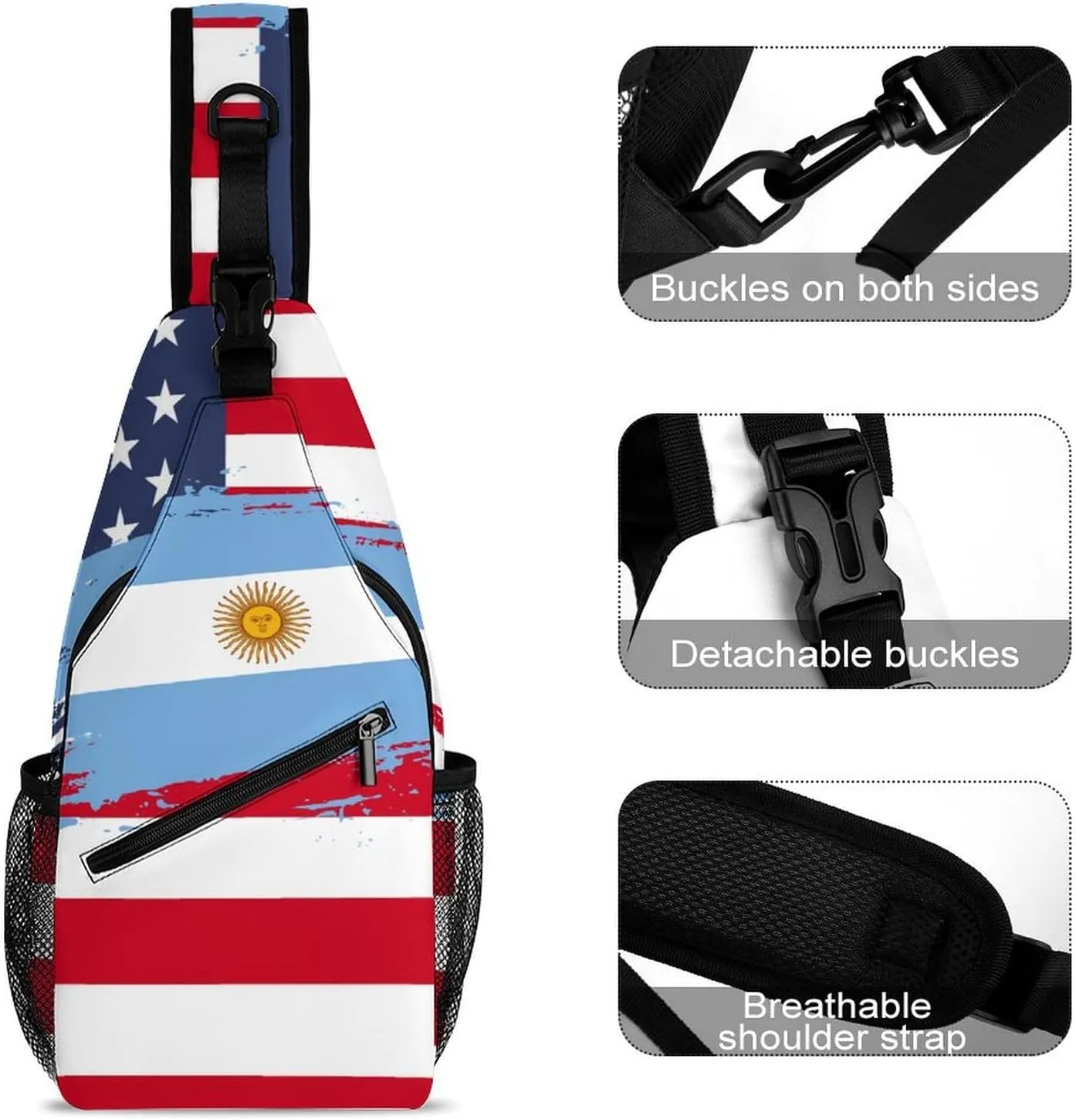 Aruba Flag Hand Drawn Sling Bag Crossbody Chest Bag Shoulder Bag For Travel Hiking Cycling Camping