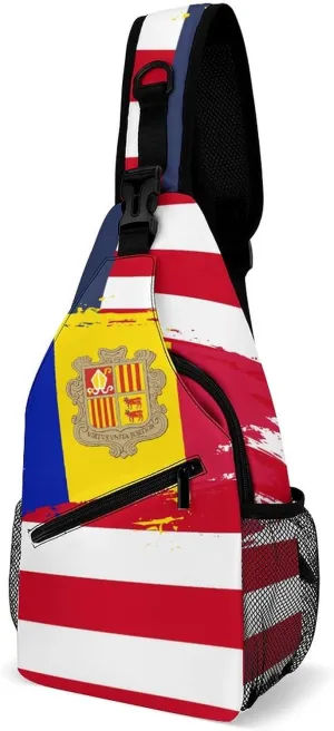Aruba Flag Hand Drawn Sling Bag Crossbody Chest Bag Shoulder Bag For Travel Hiking Cycling Camping