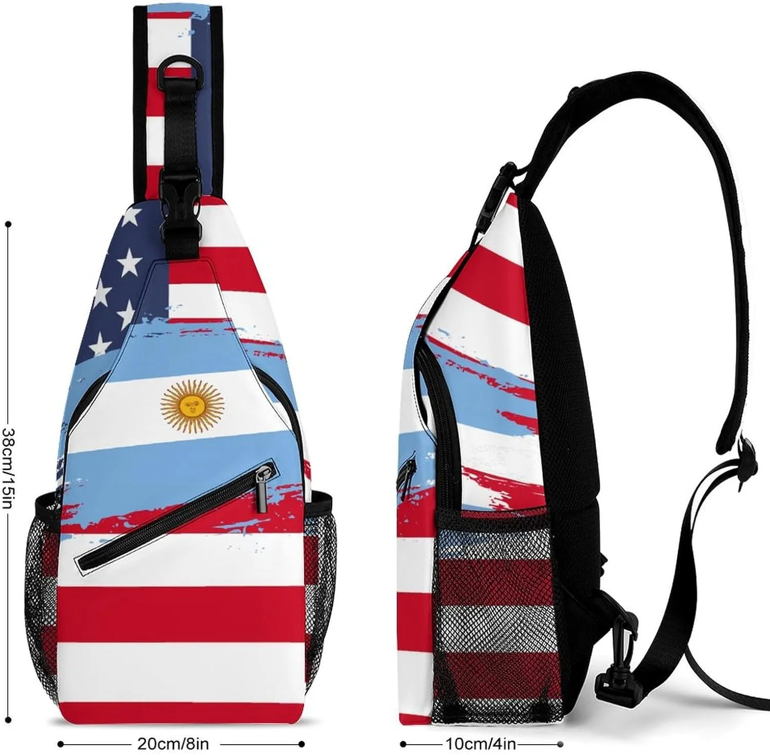 Aruba Flag Hand Drawn Sling Bag Crossbody Chest Bag Shoulder Bag For Travel Hiking Cycling Camping