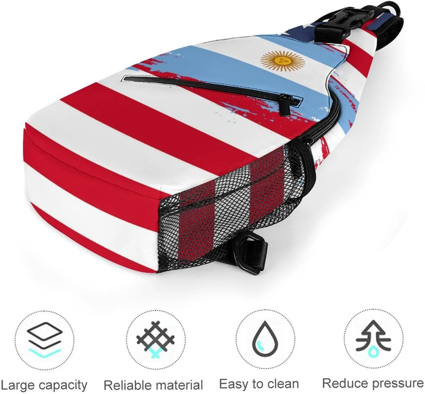 Aruba Flag Hand Drawn Sling Bag Crossbody Chest Bag Shoulder Bag For Travel Hiking Cycling Camping