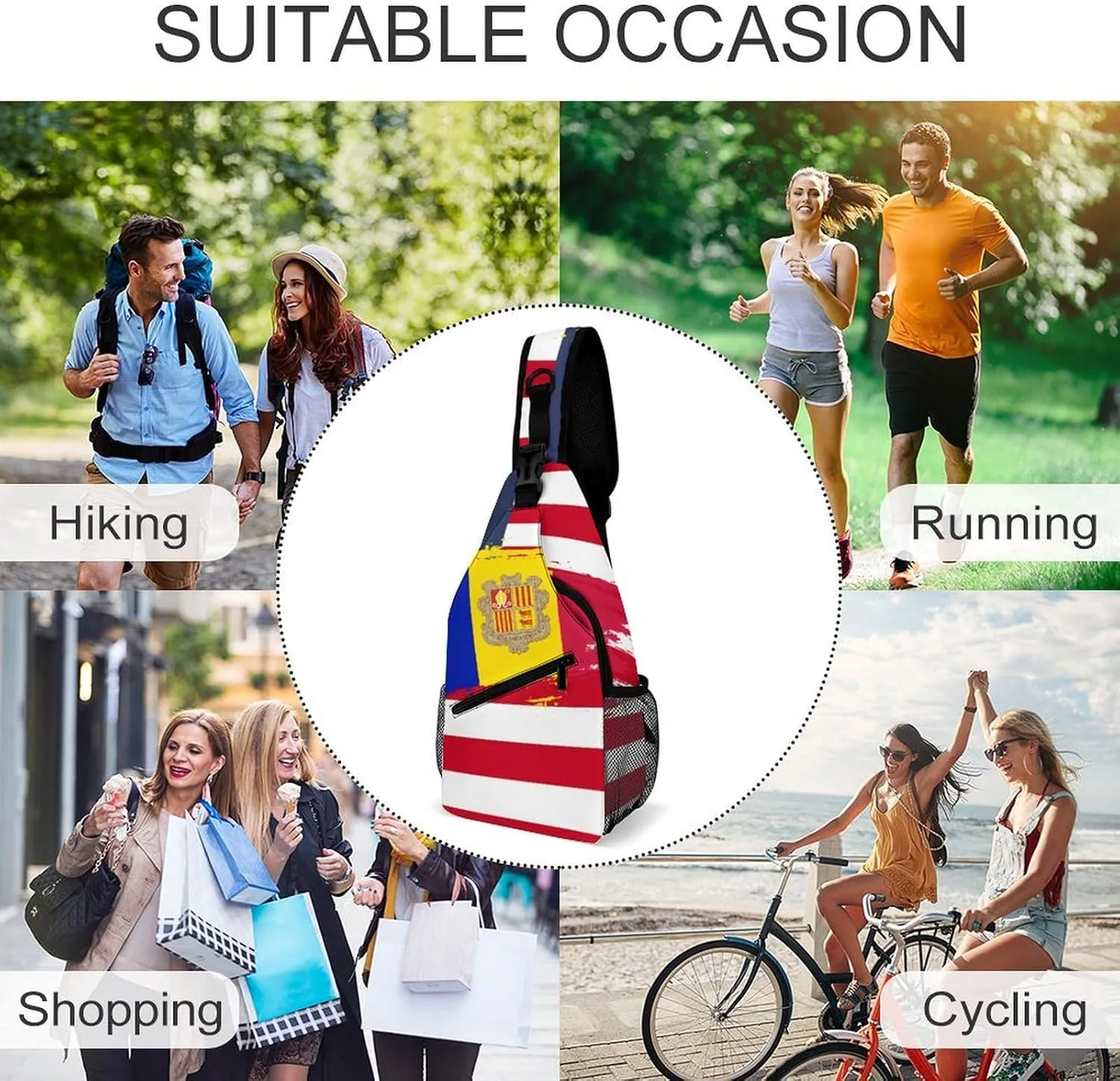 Aruba Flag Hand Drawn Sling Bag Crossbody Chest Bag Shoulder Bag For Travel Hiking Cycling Camping