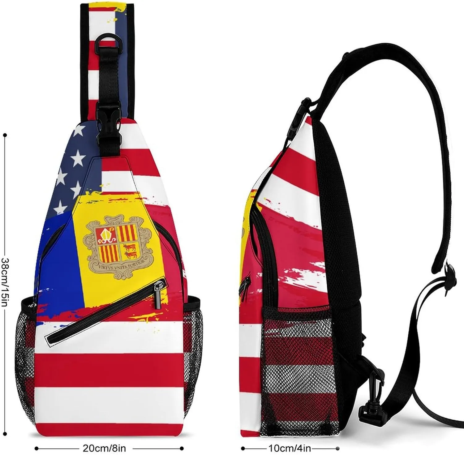 Aruba Flag Hand Drawn Sling Bag Crossbody Chest Bag Shoulder Bag For Travel Hiking Cycling Camping