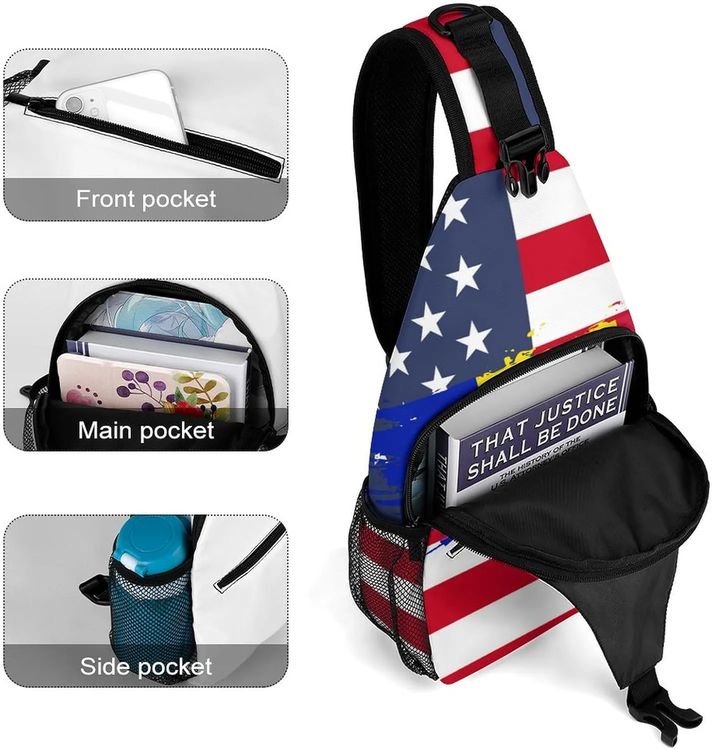 Aruba Flag Hand Drawn Sling Bag Crossbody Chest Bag Shoulder Bag For Travel Hiking Cycling Camping