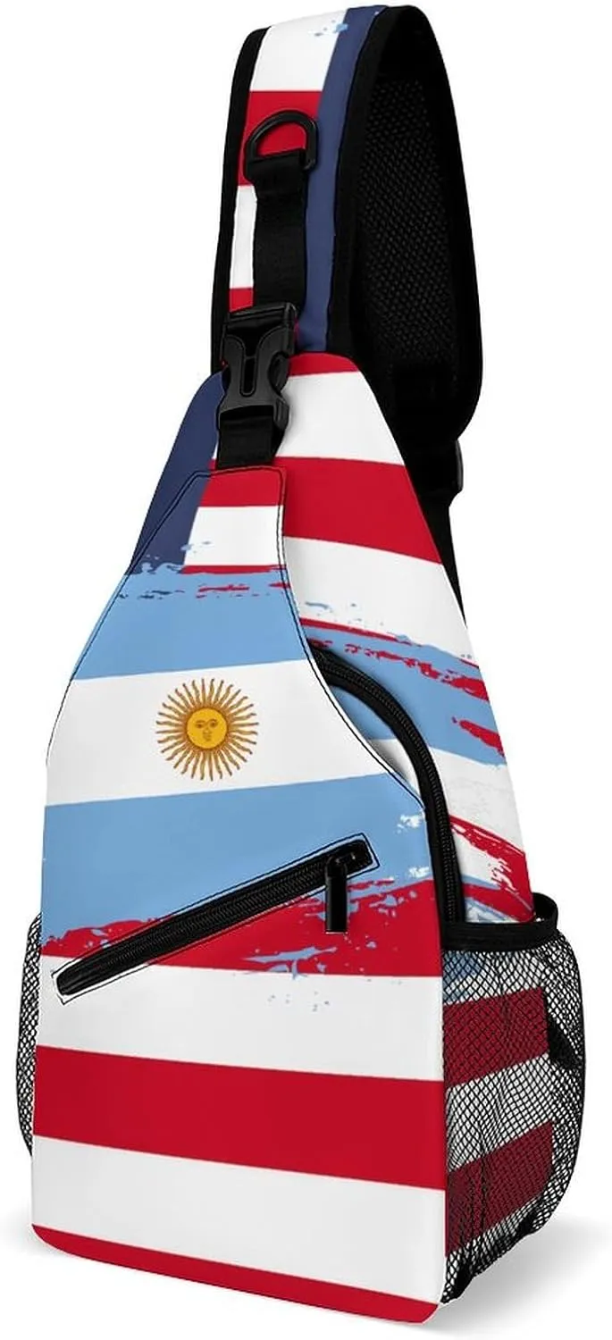 Aruba Flag Hand Drawn Sling Bag Crossbody Chest Bag Shoulder Bag For Travel Hiking Cycling Camping