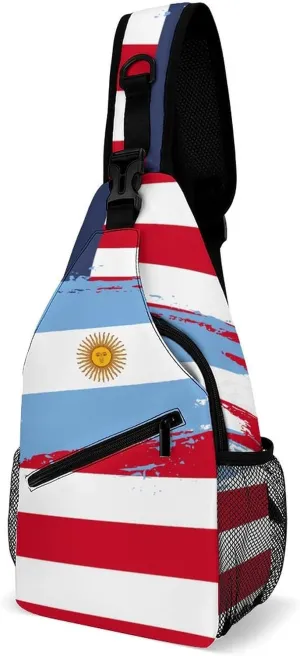 Aruba Flag Hand Drawn Sling Bag Crossbody Chest Bag Shoulder Bag For Travel Hiking Cycling Camping
