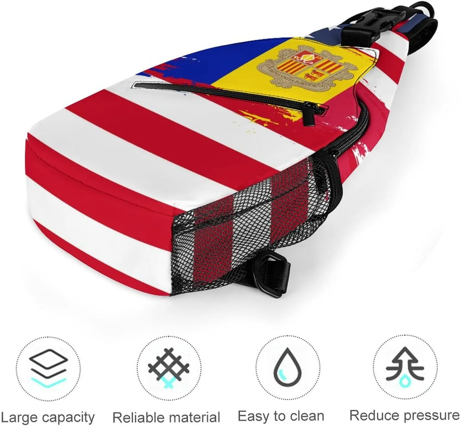 Aruba Flag Hand Drawn Sling Bag Crossbody Chest Bag Shoulder Bag For Travel Hiking Cycling Camping