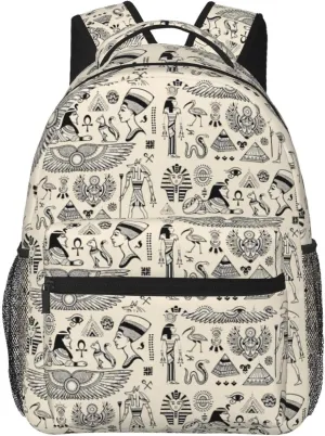 ASYG Egyptian Backpack Hieroglyphics Laptop Backpack Ancient Egytp Tablet Travel Bag Egypt Bag