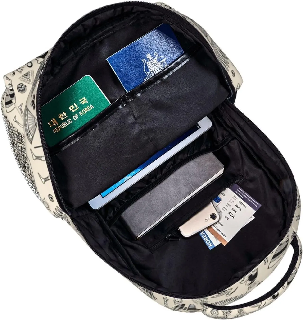 ASYG Egyptian Backpack Hieroglyphics Laptop Backpack Ancient Egytp Tablet Travel Bag Egypt Bag
