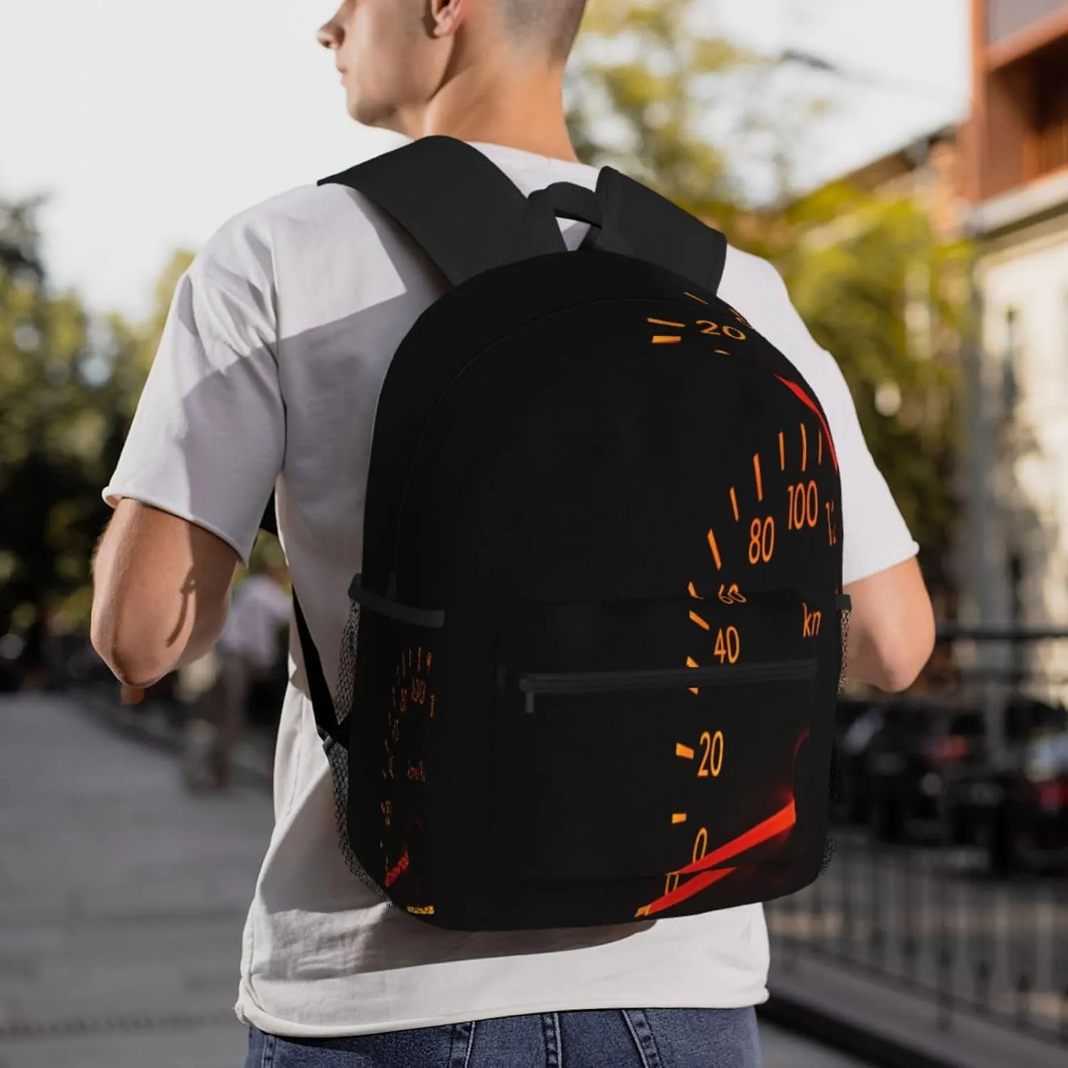 Automotive Black Car Dark Backpack, Travel Laptop Backpack Computer Bag Rucksack for Men Women Business Work Fits 15.6 Inch Notebook