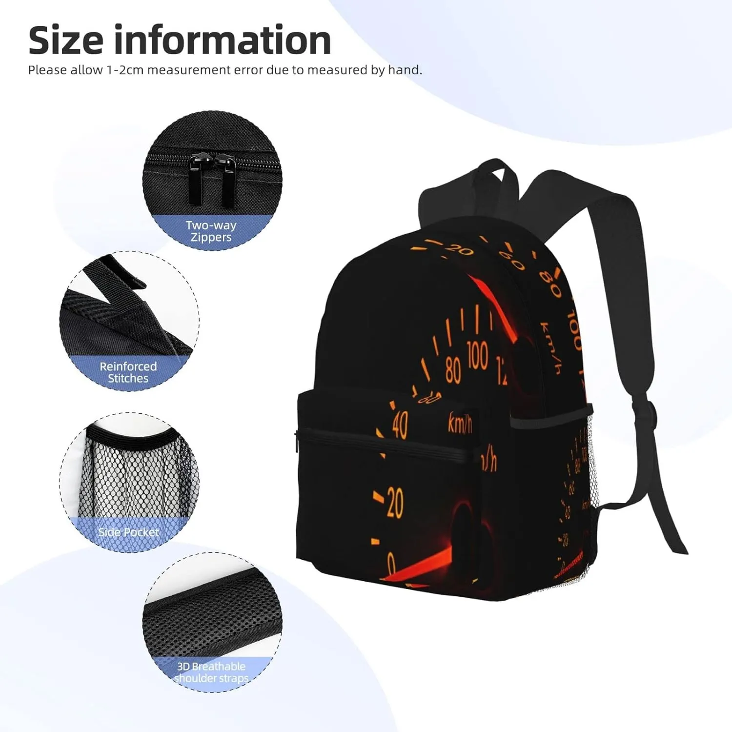 Automotive Black Car Dark Backpack, Travel Laptop Backpack Computer Bag Rucksack for Men Women Business Work Fits 15.6 Inch Notebook