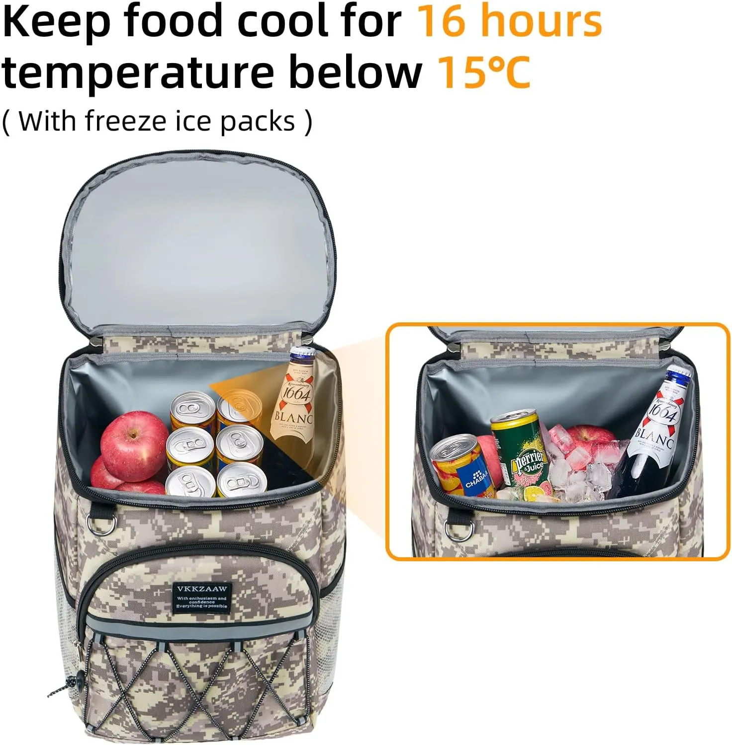 Backpack Cooler Backpack 26 Cans Insulated Leak Proof for Women Men Beach Camping Picnic Fishing Hiking Lunch Backpack Waterproof Cooler