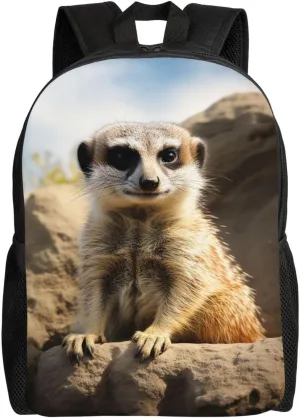 Backpack Meerkat Animal Travel Casual Laptop Backpack Waterproof Hiking Daypack For Men Women