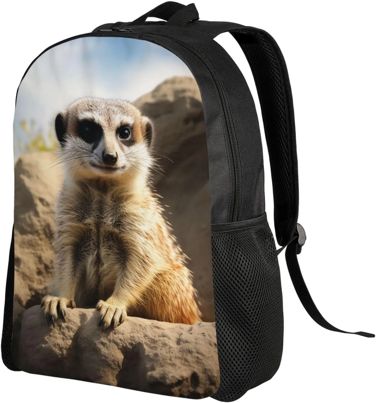 Backpack Meerkat Animal Travel Casual Laptop Backpack Waterproof Hiking Daypack For Men Women