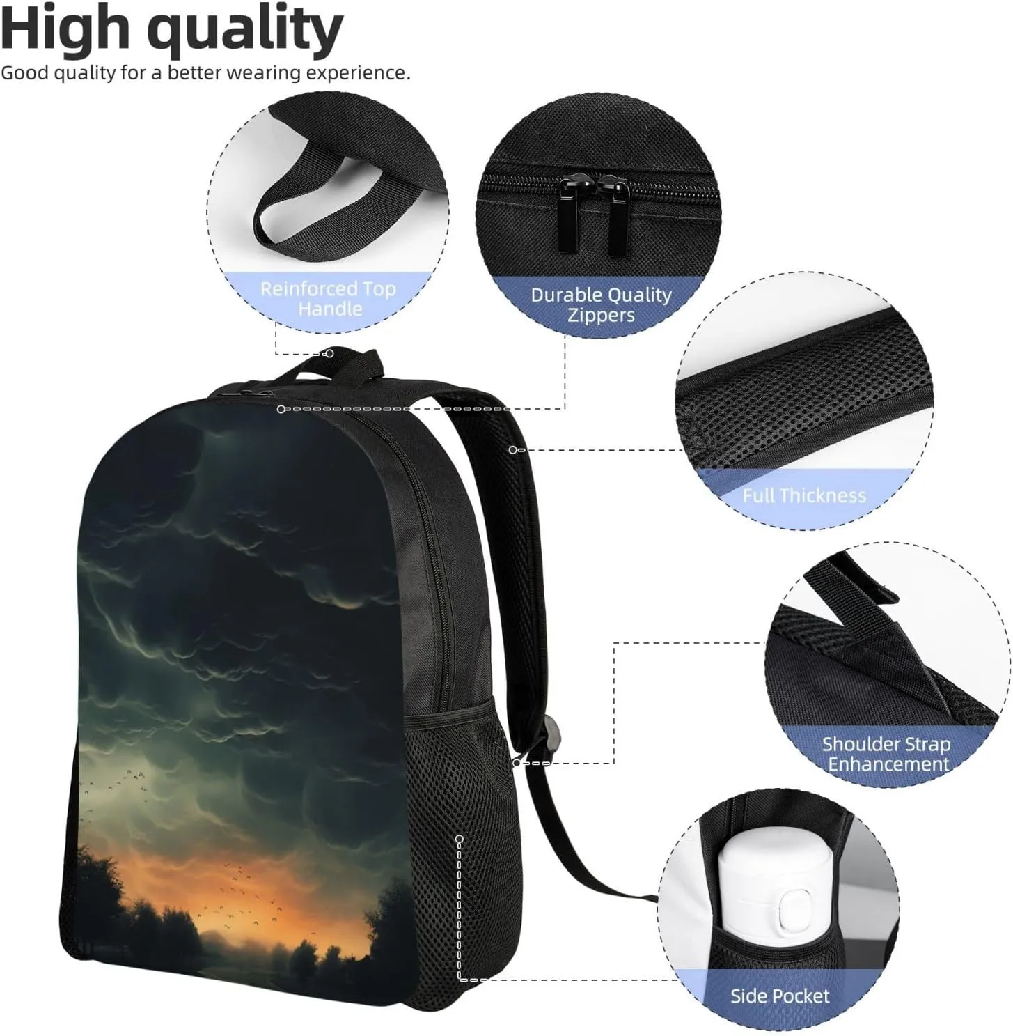 Backpack Overcast Travel Casual Laptop Backpack Waterproof Hiking Daypack For Men Women