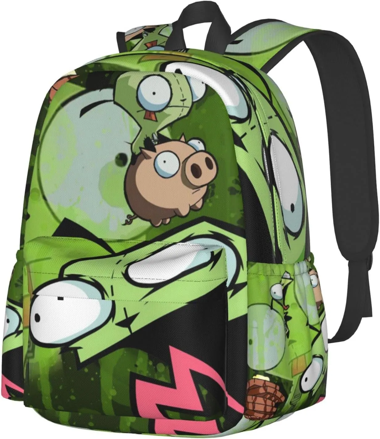 Backpacks Invader Anime Zim Adjustable Laptop Backpack Double Shoulder Bag for Women Men Climbing Shopping Work