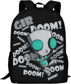 Backpacks Invader Anime Zim Adjustable Laptop Backpack Double Shoulder Bag for Women Men Climbing Shopping Work