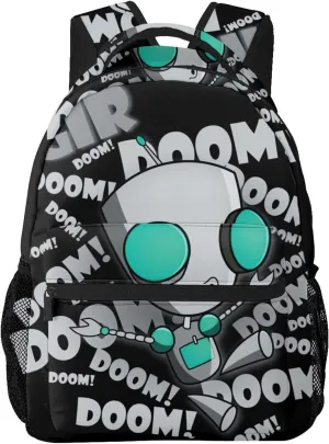 Backpacks Invader Anime Zim Adjustable Laptop Backpack Double Shoulder Bag for Women Men Climbing Shopping Work