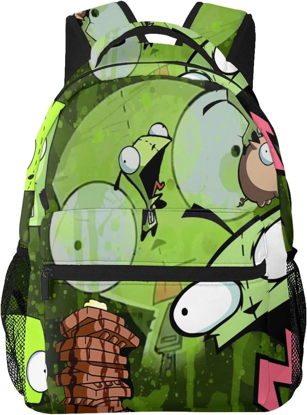 Backpacks Invader Anime Zim Adjustable Laptop Backpack Double Shoulder Bag for Women Men Climbing Shopping Work