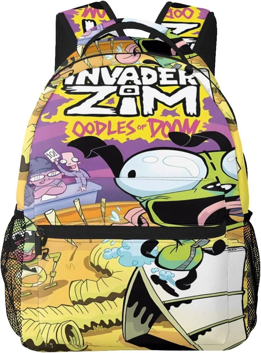 Backpacks Invader Anime Zim Adjustable Laptop Backpack Double Shoulder Bag for Women Men Climbing Shopping Work