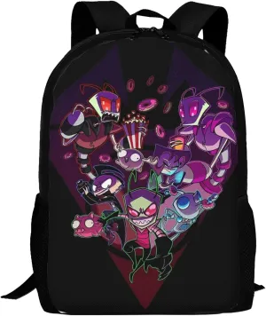 Backpacks Invader Anime Zim Adjustable Laptop Backpack Double Shoulder Bag for Women Men Climbing Shopping Work