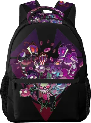 Backpacks Invader Anime Zim Adjustable Laptop Backpack Double Shoulder Bag for Women Men Climbing Shopping Work