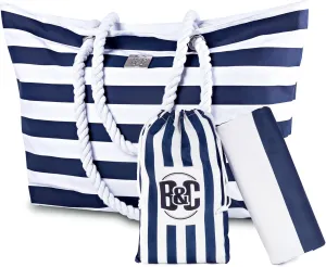 Bag&Carry Large Beach Tote Bag With Zipper - XL Beach Bags Waterproof Sandproof - Oversized Beach Bag With Pockets