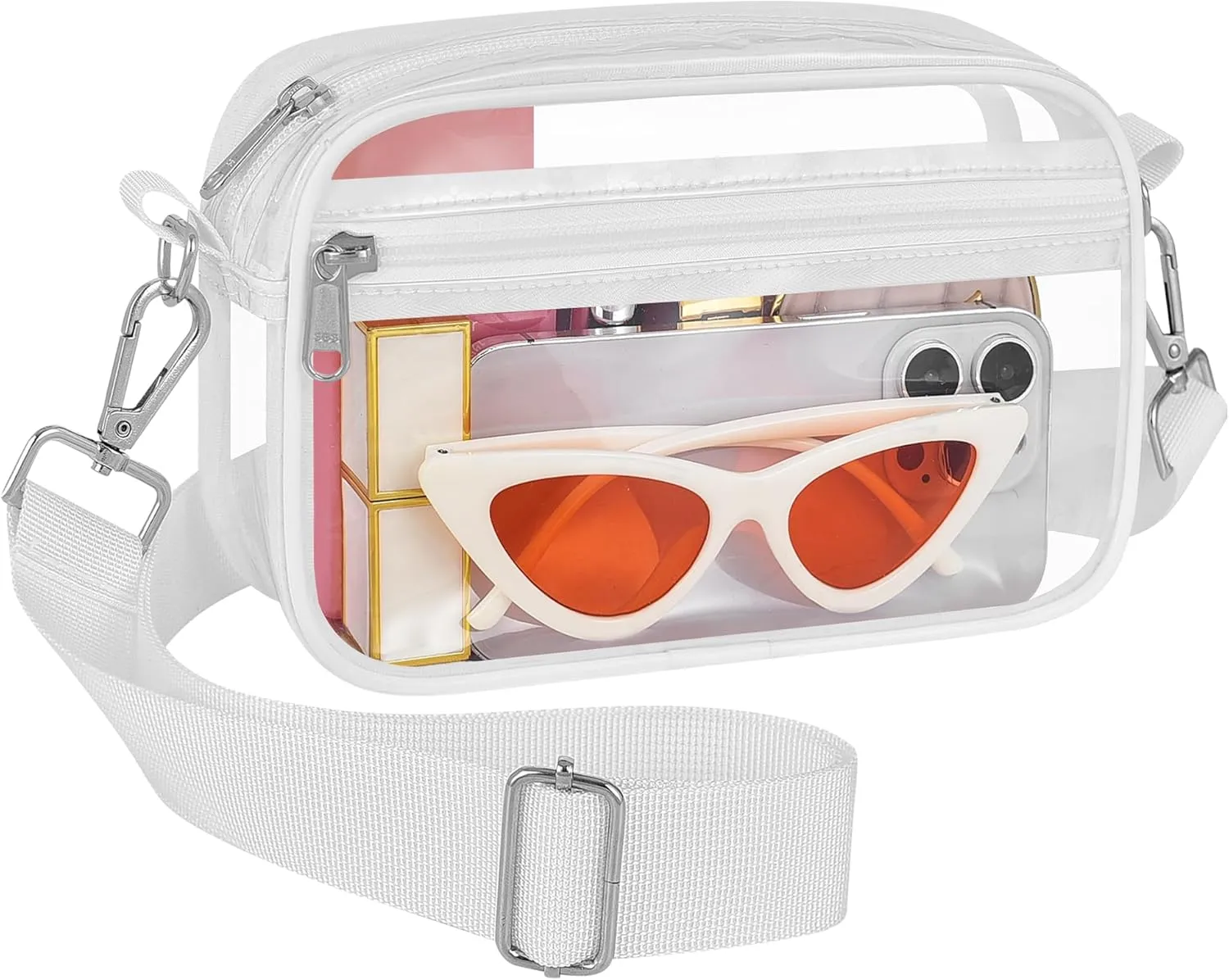 Bagenius Clear Bag for Stadium Events Clear Purse with Removable Strap Transparent Bag for Concert and Sport Events