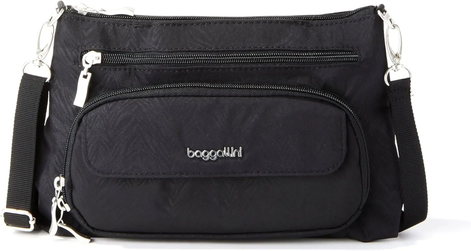 Baggallini Original Everyday 11x 7.5 Crossbody Bags for Women RFID Protected Lightweight Nylon Zippered Travel Purse