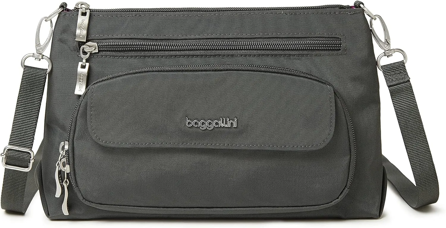 Baggallini Original Everyday 11x 7.5 Crossbody Bags for Women RFID Protected Lightweight Nylon Zippered Travel Purse