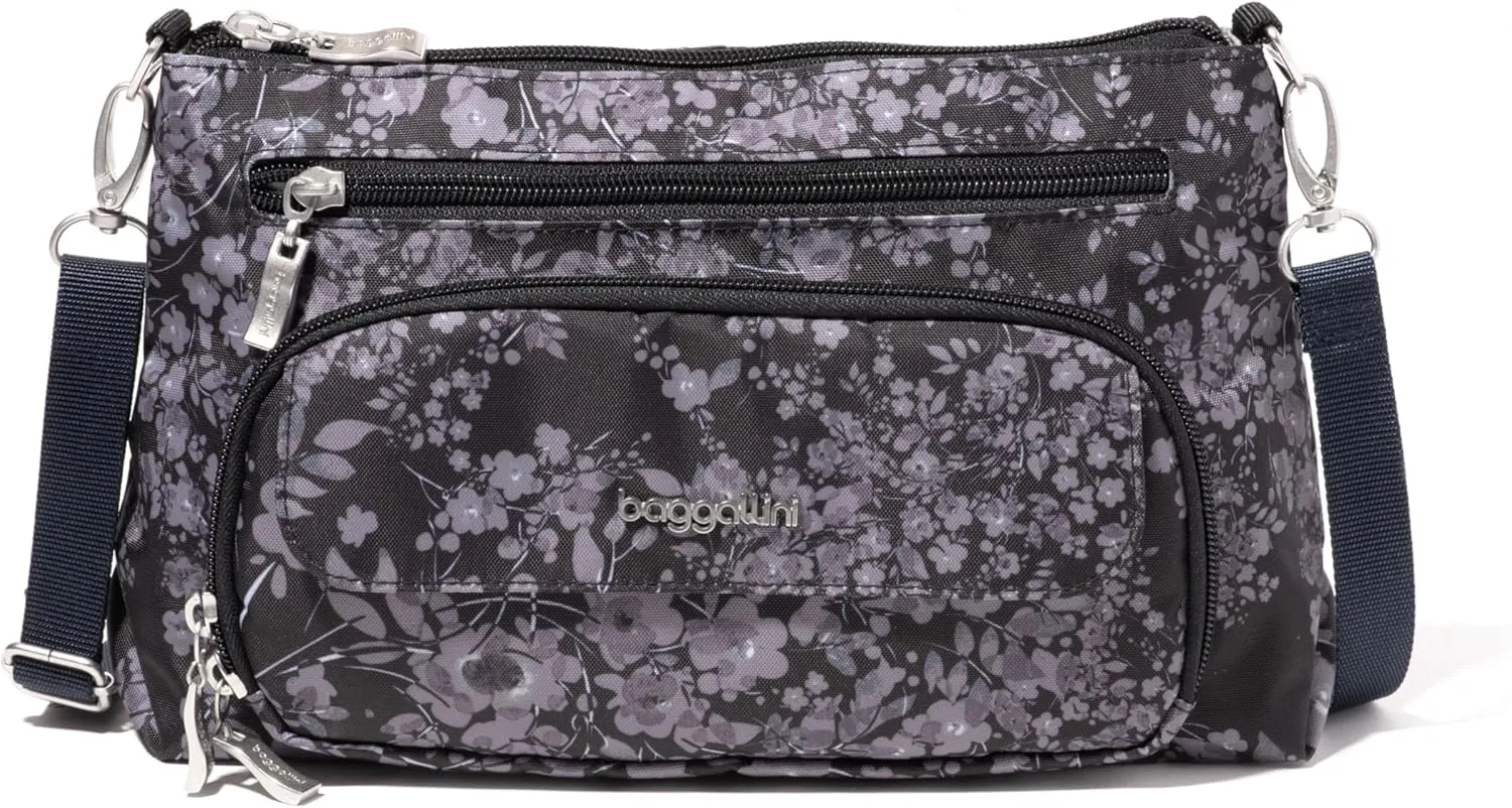 Baggallini Original Everyday 11x 7.5 Crossbody Bags for Women RFID Protected Washable Lightweight Nylon Zippered Travel Purse