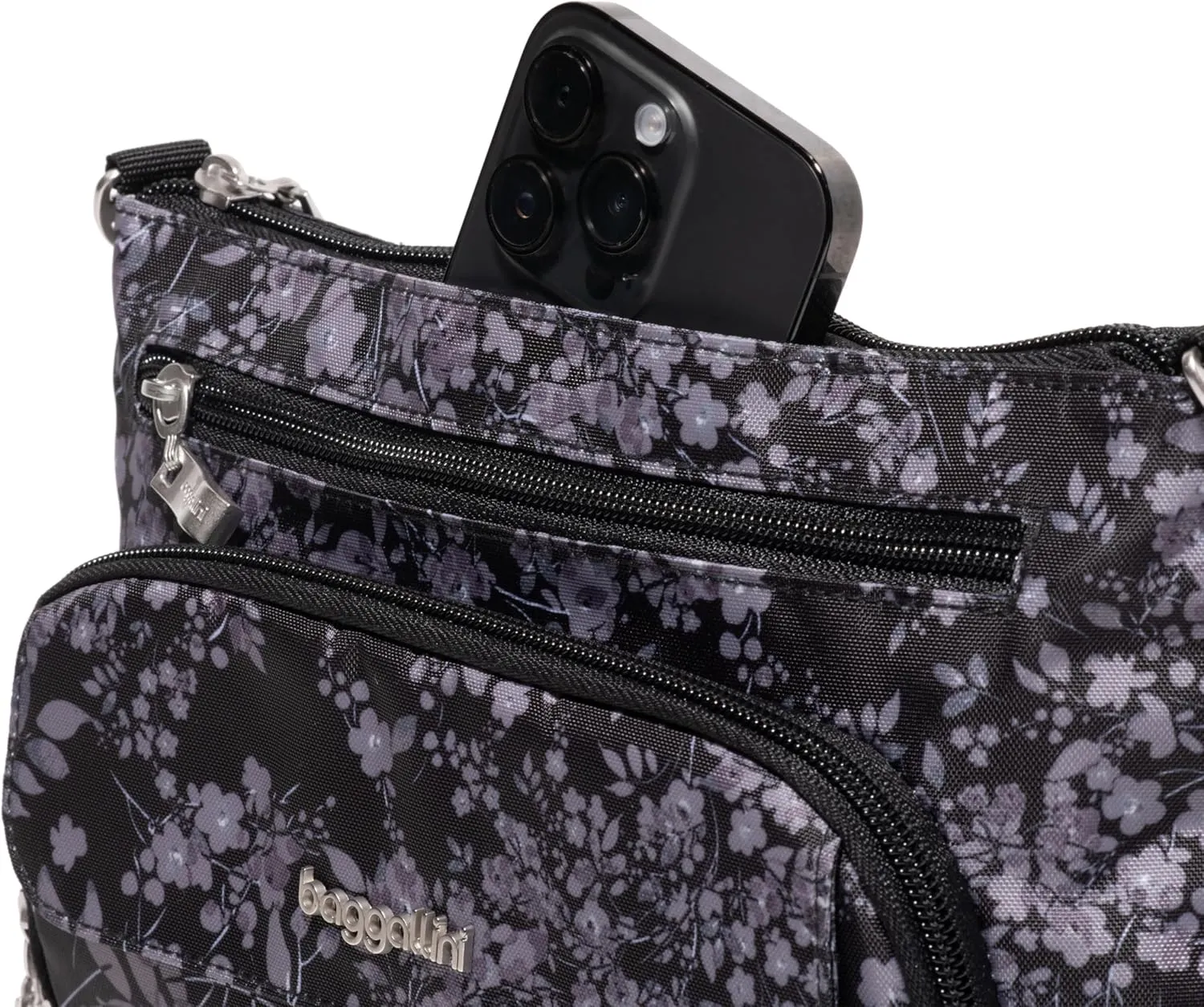 Baggallini Original Everyday 11x 7.5 Crossbody Bags for Women RFID Protected Washable Lightweight Nylon Zippered Travel Purse