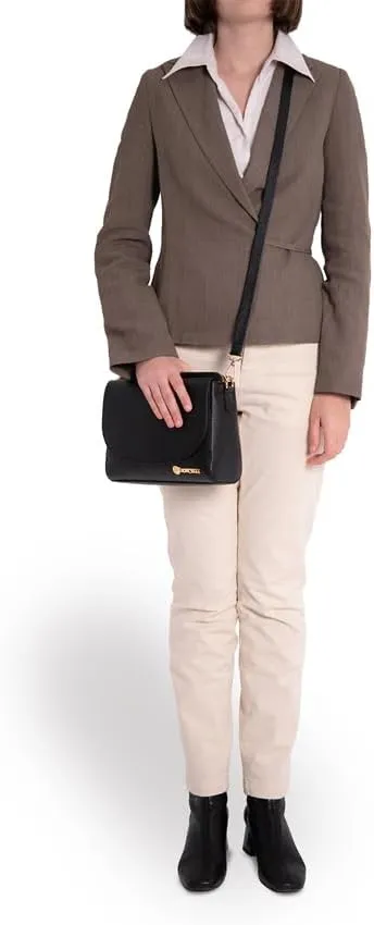 Baroncelli Leather Crossbody Bag, 3 Compartments, Long Strap