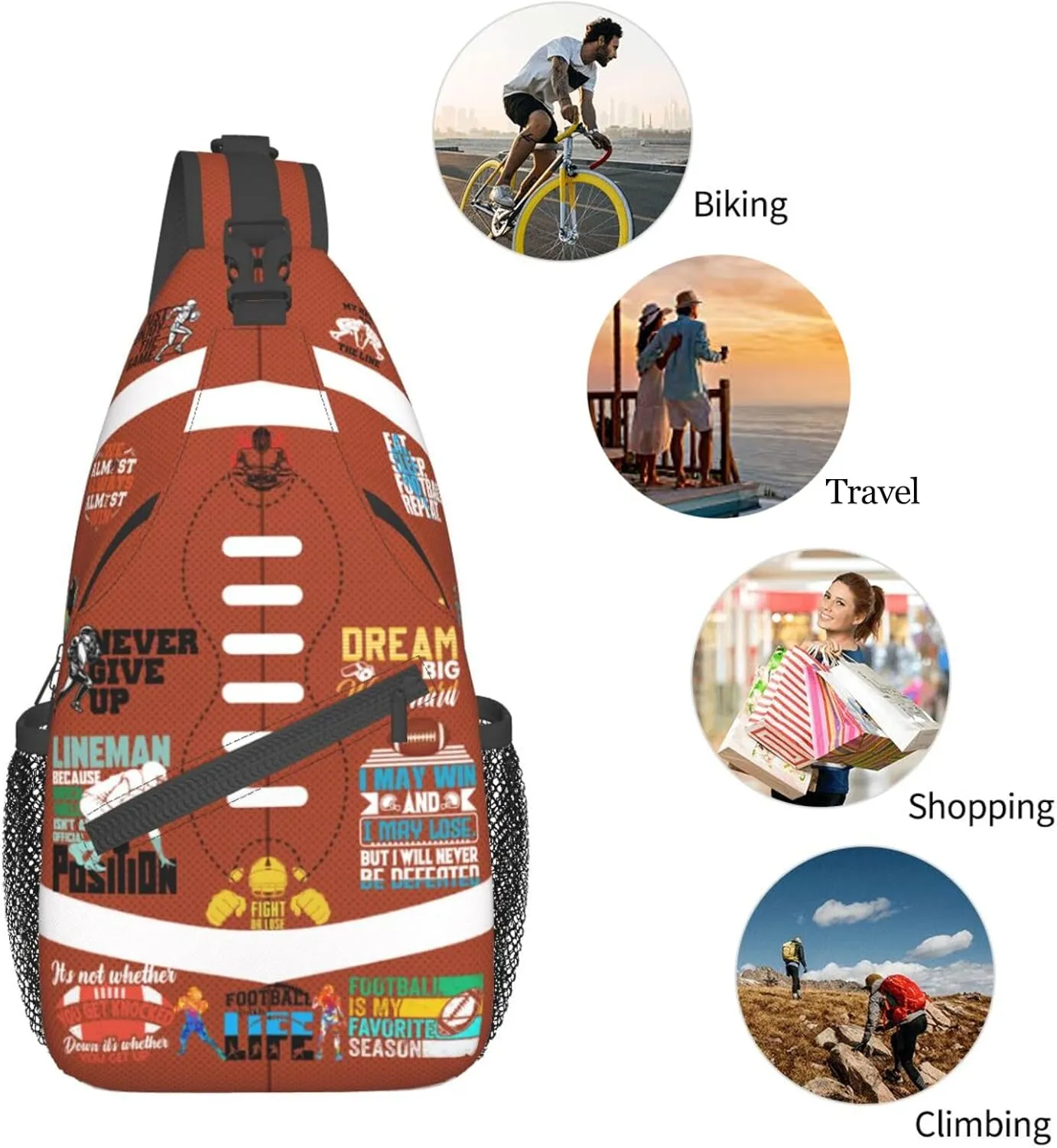 Baseball Sling Backpack - Crossbody Shoulder Bag for Men & Women