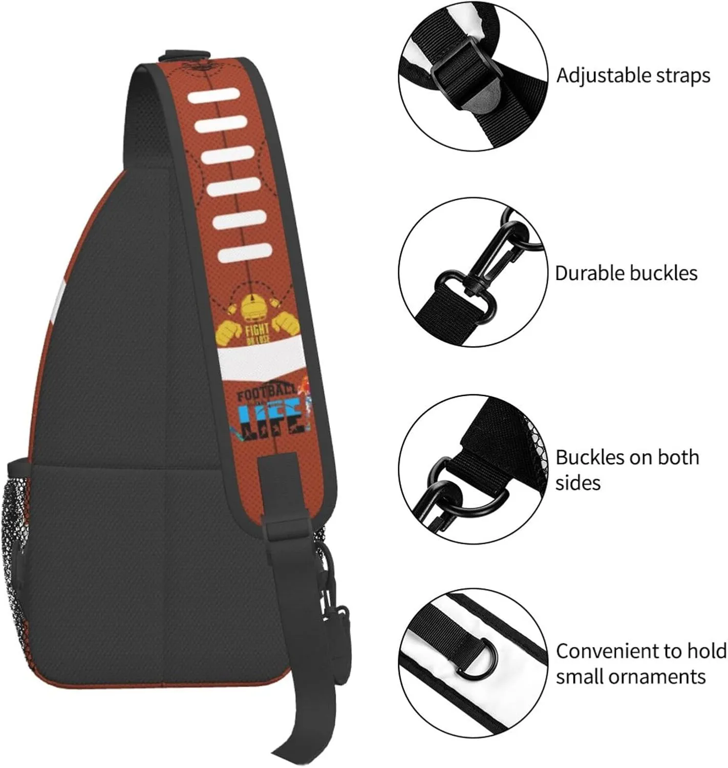 Baseball Sling Backpack - Crossbody Shoulder Bag for Men & Women