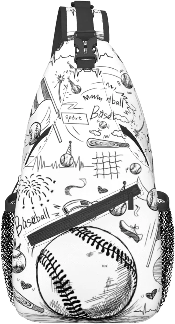 Baseball Sling Bag Sport Ball Chest Bag Casual Backpack Baseball Crossbody Bags Travel Hiking Daypack For Adults Women Men Gifts