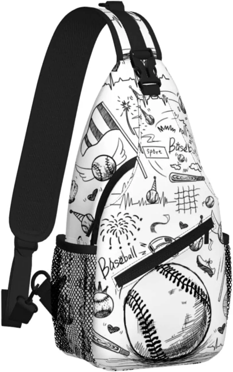 Baseball Sling Bag Sport Ball Chest Bag Casual Backpack Baseball Crossbody Bags Travel Hiking Daypack For Adults Women Men Gifts