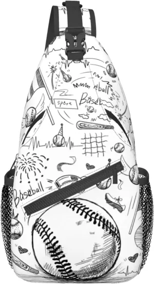 Baseball Sling Bag Sport Ball Chest Bag Casual Backpack Baseball Crossbody Bags Travel Hiking Daypack For Adults Women Men Gifts