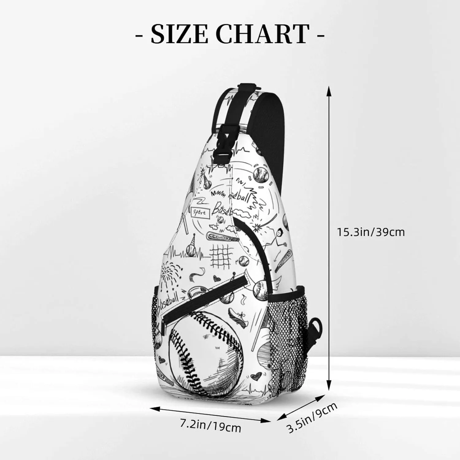 Baseball Sling Bag Sport Ball Chest Bag Casual Backpack Baseball Crossbody Bags Travel Hiking Daypack For Adults Women Men Gifts