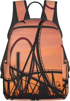 bassyil Roller Coaster Backpack Bookbag Laptop Backpacks Multipurpose Daypack For Boys Girls School Men Women Picnic Travel Hiking