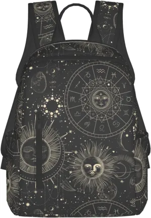 bassyil Twelve Constellations Mystical And Astrology Elements Backpack Bookbag Laptop Backpacks Multipurpose Daypack For Men Women Picnic Travel Hiking