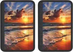 Beach Sunrise Car Seat Belt Pad 2 Pack Universal Fit Seatbelt Cover Soft and Comfortable Backpack Shoulder Pad Adjustable Neck Cushion Protector Harness Pad for Car Bag