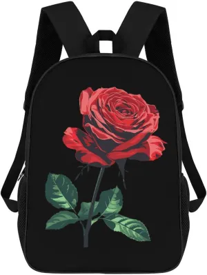 Beast Rose Beauty Travel Backpack 17 Inch Laptop Daypack Shoulder Bag with Adjustable Shoulder Straps for Men Women